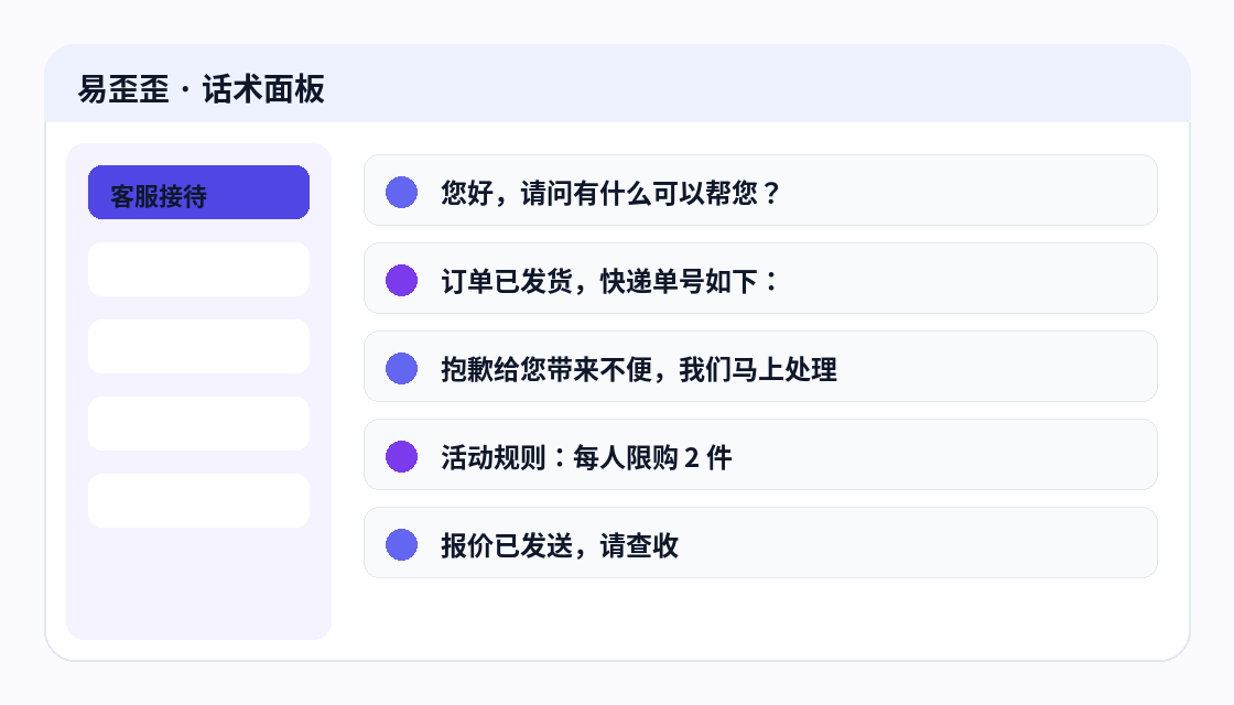 易歪歪单机版话术面板示意